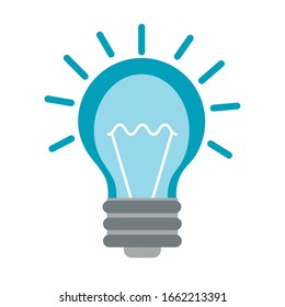 bulb light flat style icon vector illustration design