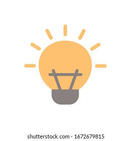 bulb light flat style icon vector illustration design