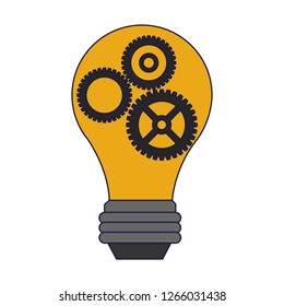 Bulb light with gears symbol