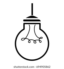 bulb light hanging isolated icon