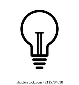 Bulb, Leuchtsymbol. Schwarze Vektorgrafiken.