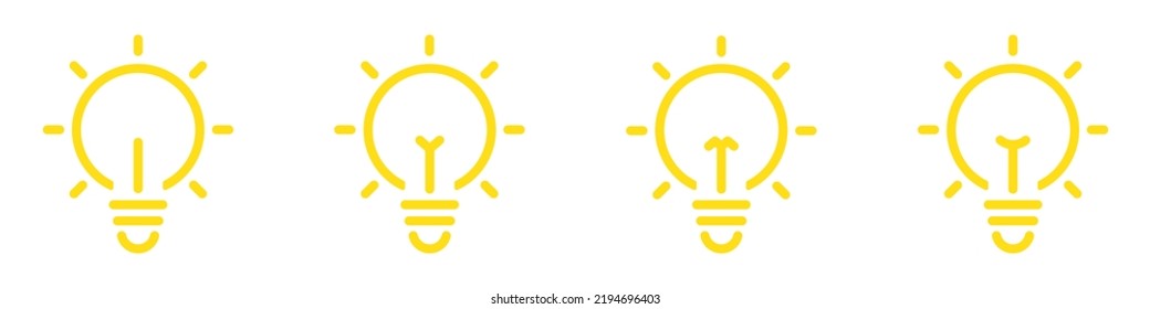 Icono de luz de bombilla. Icono de inspiración masiva. Icono de ideas de bombilla, Ilustración vectorial