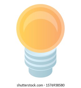 Bulb light icon. Isometric of bulb light vector icon for web design isolated on white background