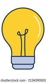 bulb light icon on white background