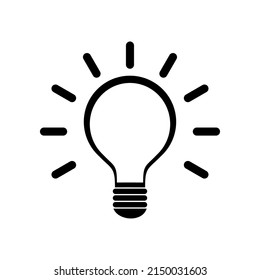 Bulb light icon on white background.