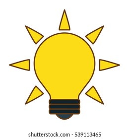 bulb light icon over white background. colorful design. vector illustration