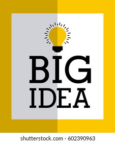 bulb light icon over white background and yellow frame. big idea concept. vector illustration