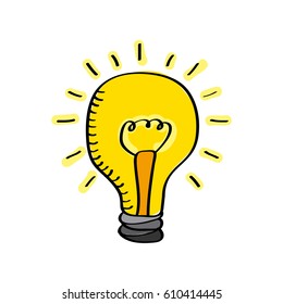 bulb light icon over white background. colorful design. vector illustration