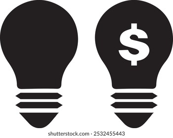 Icono de luz de la bombilla Ilustrador de arte de estilo