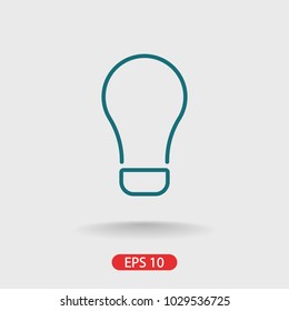 bulb, light icon vector illustration. Linear symbol with thin outline. The thickness is edited. Minimalist style.