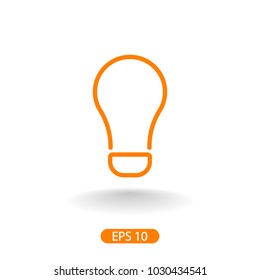 bulb, light icon vector illustration. Linear symbol with thin outline. The thickness is edited. Minimalist style.