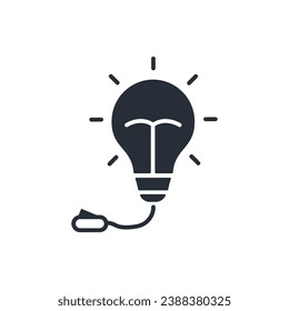 icono de la luz de la bombilla. vector.Curso editable.Signo de estilo lineal para uso de diseño web,logotipo.Ilustración de símbolo.