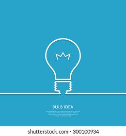 Bulb light idea. Abstract background. Concept of big ideas inspiration innovation, effective thinking. Vector illustration.