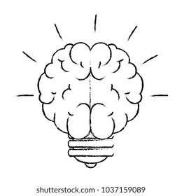 bulb light idea with brain