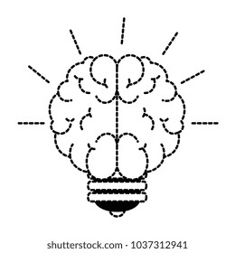 bulb light idea with brain
