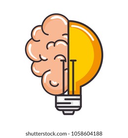bulb light idea with brain