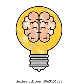 bulb light idea with brain