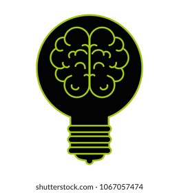 bulb light idea with brain