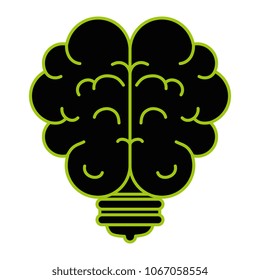 bulb light idea with brain