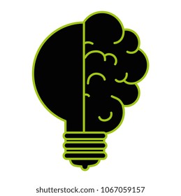 bulb light idea with brain
