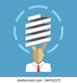 bulb light idea and businessman, vector