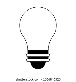 Bulb light idea cartoon isolated black and white