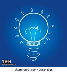 Bulb light idea concept.