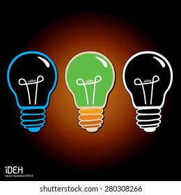 Bulb light idea concept.