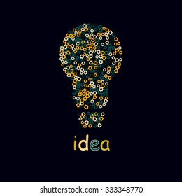 Bulb light idea. concept of big ideas inspiration innovation, invention, effective thinking.