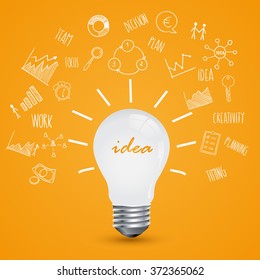 Bulb light idea. concept of big ideas inspiration innovation. vector Illustration