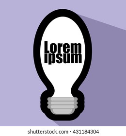 Bulb light idea. concept of big ideas inspiration innovation, invention, effective thinking. text