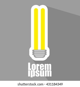 Bulb light idea. concept of big ideas inspiration innovation, invention, effective thinking. text