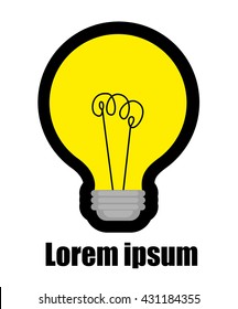 Bulb light idea. concept of big ideas inspiration innovation, invention, effective thinking. text
