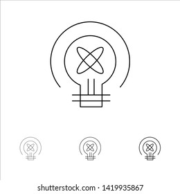 Bulb, Light, Idea, Education Bold and thin black line icon set
