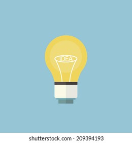 Bulb light idea flat design vector illustration EPS10.