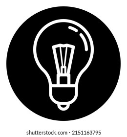 Icono plano de la idea de luz de bombilla aislado en fondo blanco