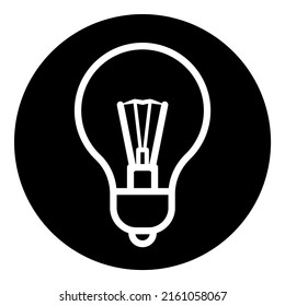Icono plano de la idea de luz de bombilla aislado en fondo blanco