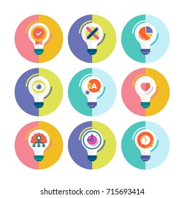 Bulb light idea flat modern vector illustration