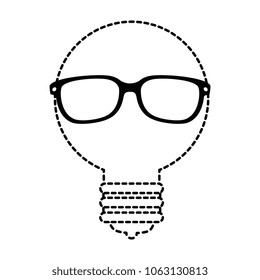 bulb light idea with glasses