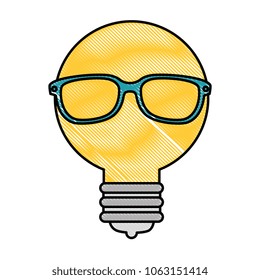 bulb light idea with glasses