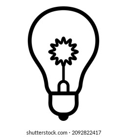 Bulb Light Idea Lightbulb Flat Icon Isolated On White Background