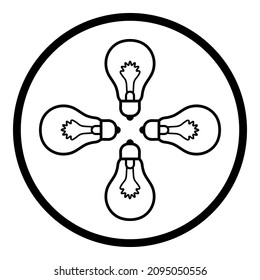 Bulb Light Idea Lightbulb Flat Icon Isolated On White Background