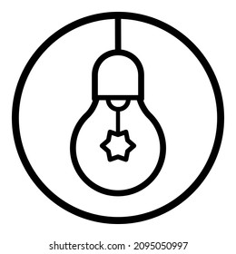 Icono plano de bombilla de luz de ideas aislado en fondo blanco