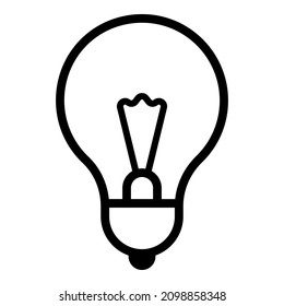 Icono plano de bombilla de luz de ideas aislado en fondo blanco