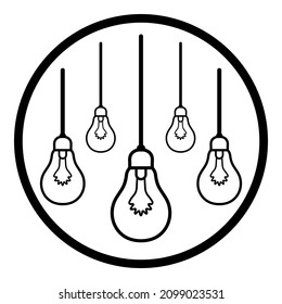 Bulb Light Idea Lightbulb Flat Icon Isolated On White Background