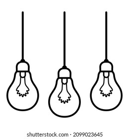 Bulb Light Idea Lightbulb Flat Icon Isolated On White Background
