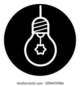 Bulb Light Idea Lightbulb Glyph Flat Icon Isolated On White Background