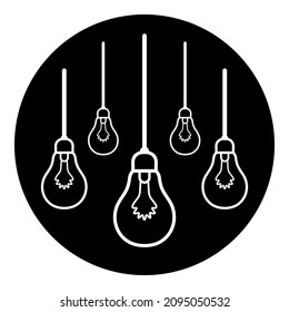 Bulb Light Idea Lightbulb Glyph Flat Icon Isolated On White Background