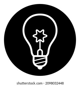 Bulb Light Idea Lightbulb Glyph Flat Icon Isolated On White Background
