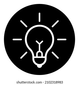 Bulb Light Idea Glühbirn Glyph Flach Symbol einzeln auf weißem Hintergrund